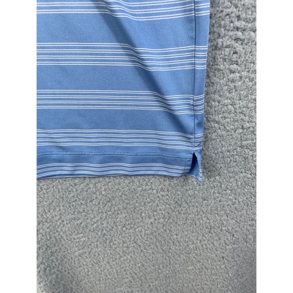 Nike Gold Dri Fit Men's Golf Polo Shirt Blue Stripe Size L - Picture 10 of 10